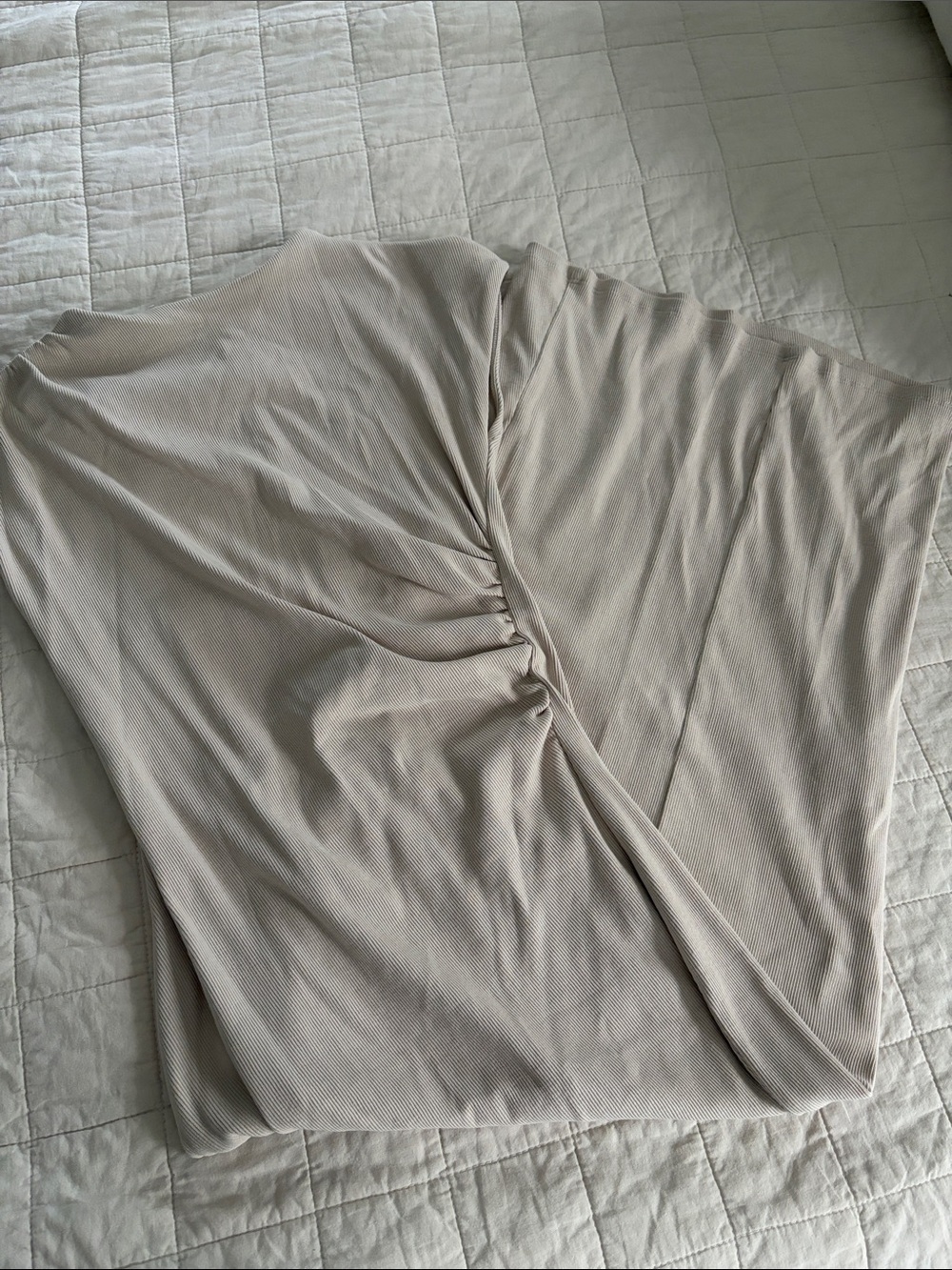 Zara Beige Ribbed Knit dress
